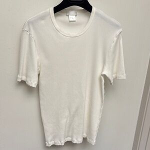 Vintage 90s Lux-Hanro White Ribbed slim fit Undershirt M